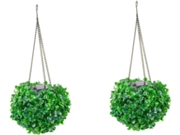 Conjunto De 2 Lâmpadas Decorativas Artificiais Com Efeito Topiaria Solar E Led