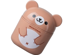 Lixeira De Plástico Pp Marrom Kawaii Com Tampa Basculante Para Escritório E Quarto