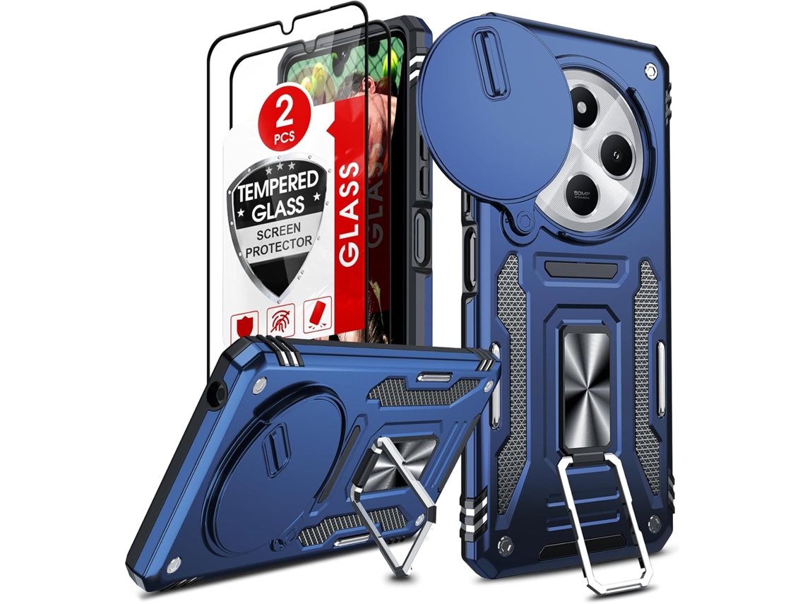 Capa Antichoque Anel Proteção Deslizante Para Xiaomi Redmi 14c 4g/redmi A4 5g/xiaomi Poco C75 Hongwe. Prateado
