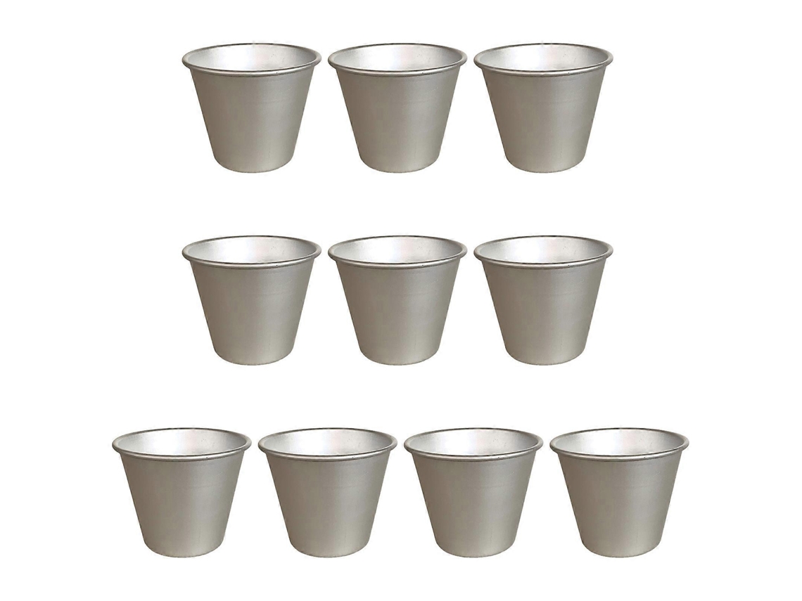 B02 Pacote Com 10 Formas Antiaderentes Para Bolos, Pudins E Muffins Em Alumínio - Formas Pequenas Para Ovos E Tortas - Utensílio De Cozinha Prático