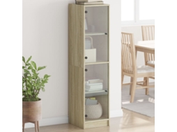 Vidaxl Aparador Alto C/ Portas De Vidro 35x37x142 Cm Carvalho Sonoma