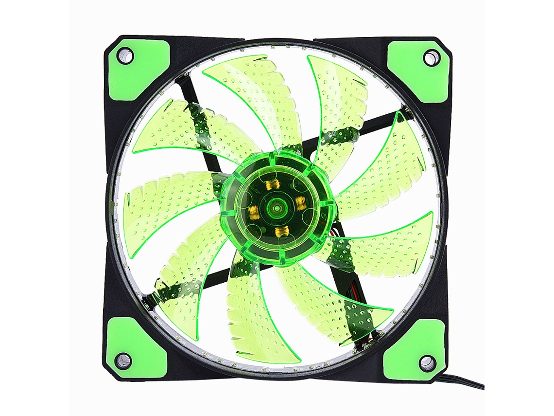 120mm Ventilador De Resfriamento Para Gabinete De Pc Led Silencioso 12v Pinos 3 E 4 Verde