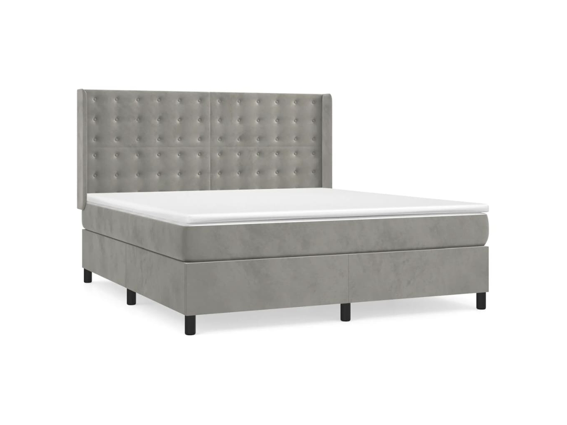Box Spring Bed, Box Spring Beds Vidaxl Cinzeto Veludo (160 X 200 Cm)