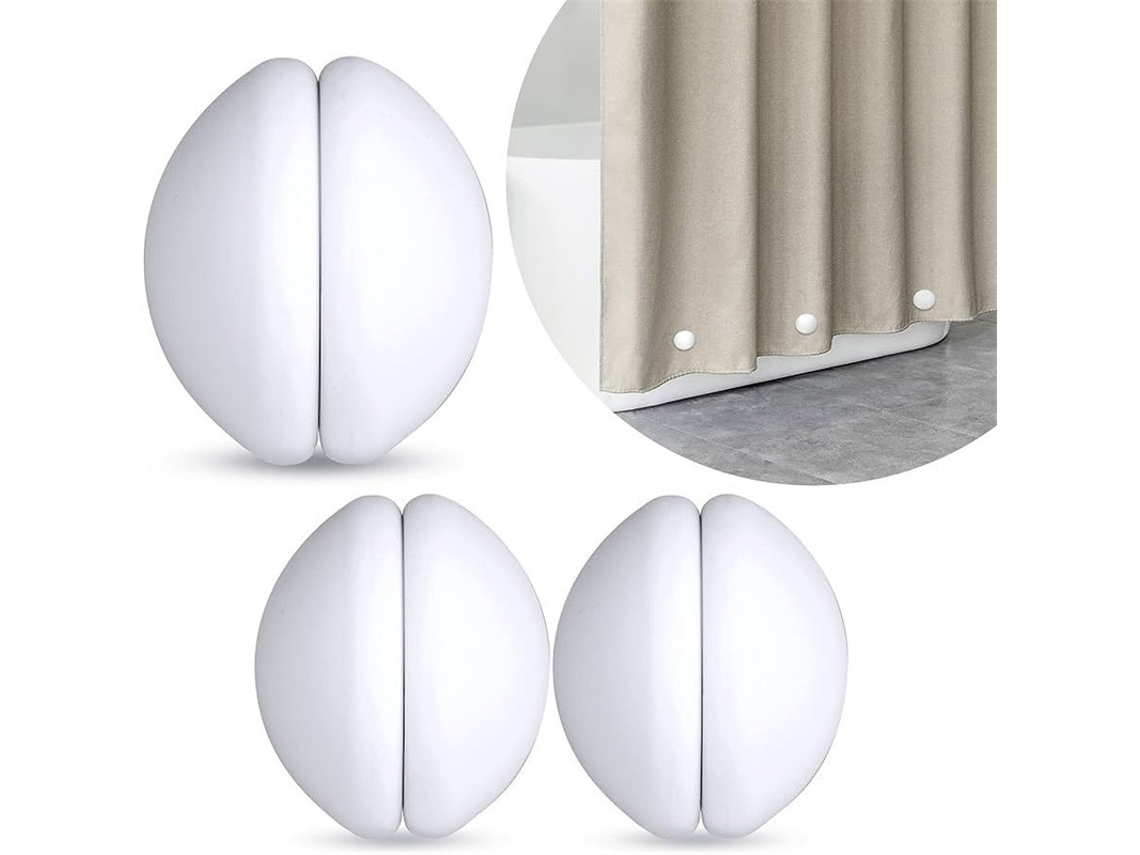 Pesos Magnéticos Cortina Duche - Contrapeso Íman - Silicone - Branco