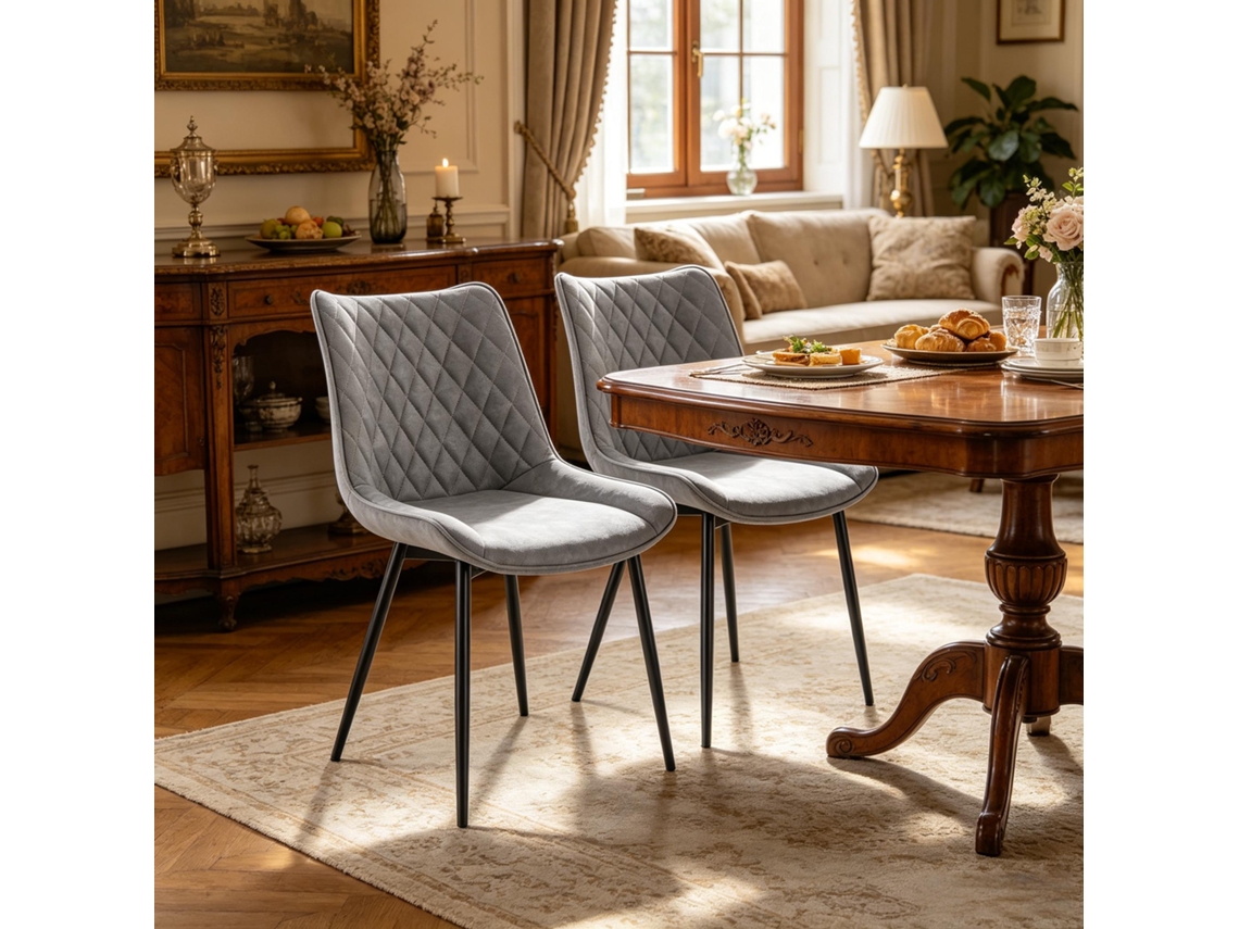 Conjunto De 2 Poltronas Acolchoadas Para Sala, Cadeiras Auxiliares E De Jantar