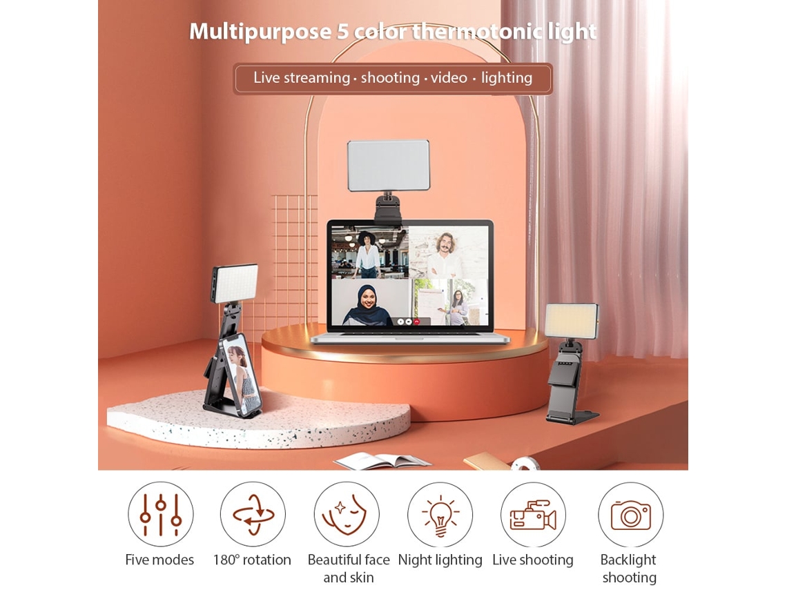 2026 luz Led Portátil para Fotografia e Vídeo, Mini Painel de Luz Led Bicolor para Celular e Câmera