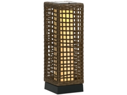 Luminária Externa de Jardim Solar,8h de Duração,acendimento Automático,efeito Rattan,15,5x15,5x46cm BTFORUS