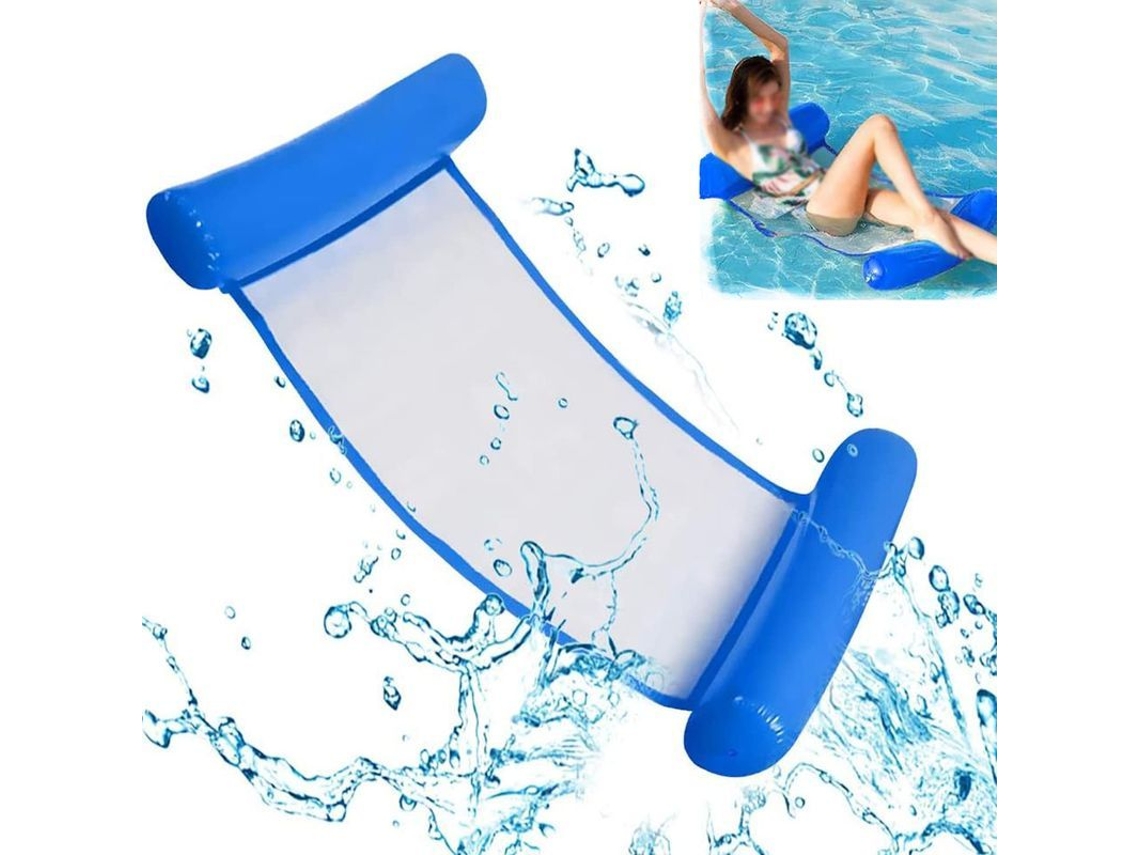 Hammock inflável de água, cama flutuante reclinável, 4 em 1, plegável, azul escuro | S/MARCA