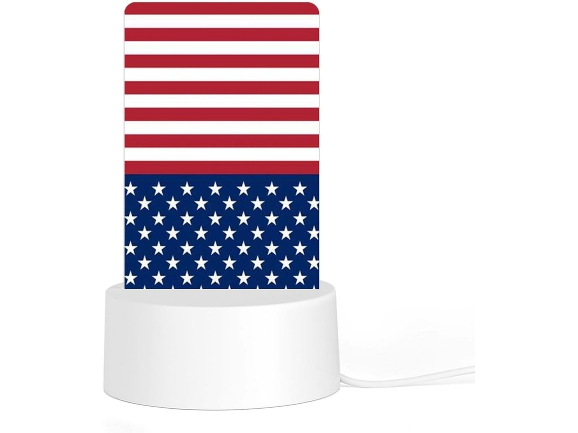 Luminária Noturna Listrada Com A Bandeira Americana, Durável, Resistente À Ferrugem, Com Leds Que Não Enferrujam