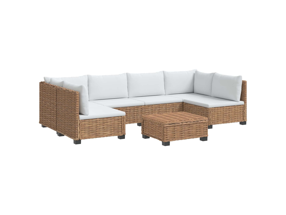 Maison Exclusive - 7 Unid. Conjunto De Lounge De Rattan Com Almofadas Gendt
