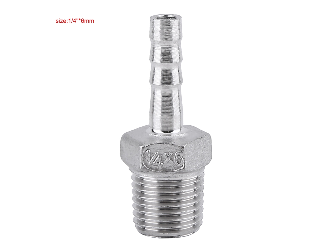 Laxiscreed Conector De Mangueira Com Rosca Externa Em Aço Para 1/4" E 6mm