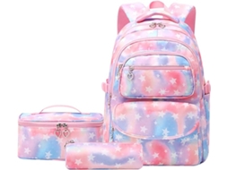 Mochila Escolar Divertida Com Estampa De 3 Estrelas, Ideal Para Meninas Adolescentes E Estudantes Do Ensino Fundamental. Aquaforge