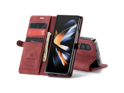 Capa Dobrável De Couro Retrô Para Celular Samsung Z Fold4, Ideal Para O Modelo Flip.vermelho