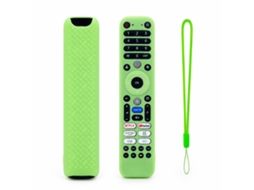 Capa De Silicone Verde Fluorescente Para Comando De Voz Tv Compatível Com Chiq L32fm10v U65m10f