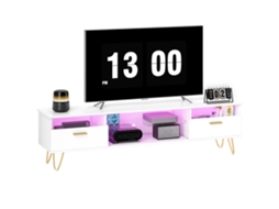 Rack para Tv com Led Rgb 16 Cores Até 120 Polegadas Branco ZACHARY