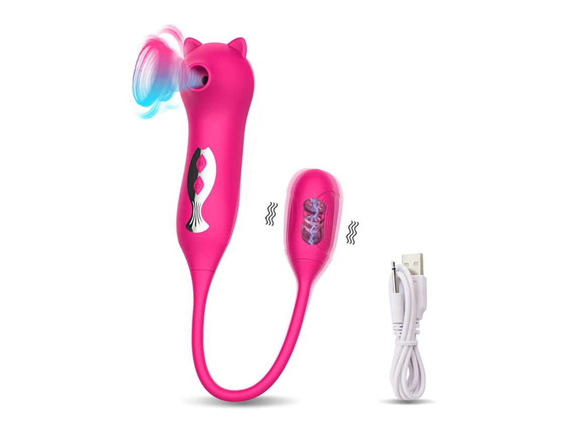 Vibrador de Sucção Multifrequência Ovo de Salto para Mulheres Vermelho YIZHOOD