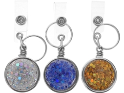 Lurelia Porta-crachá Retrátil, Com Mosquetão, Abs E Metal, Design Coração Com Strass