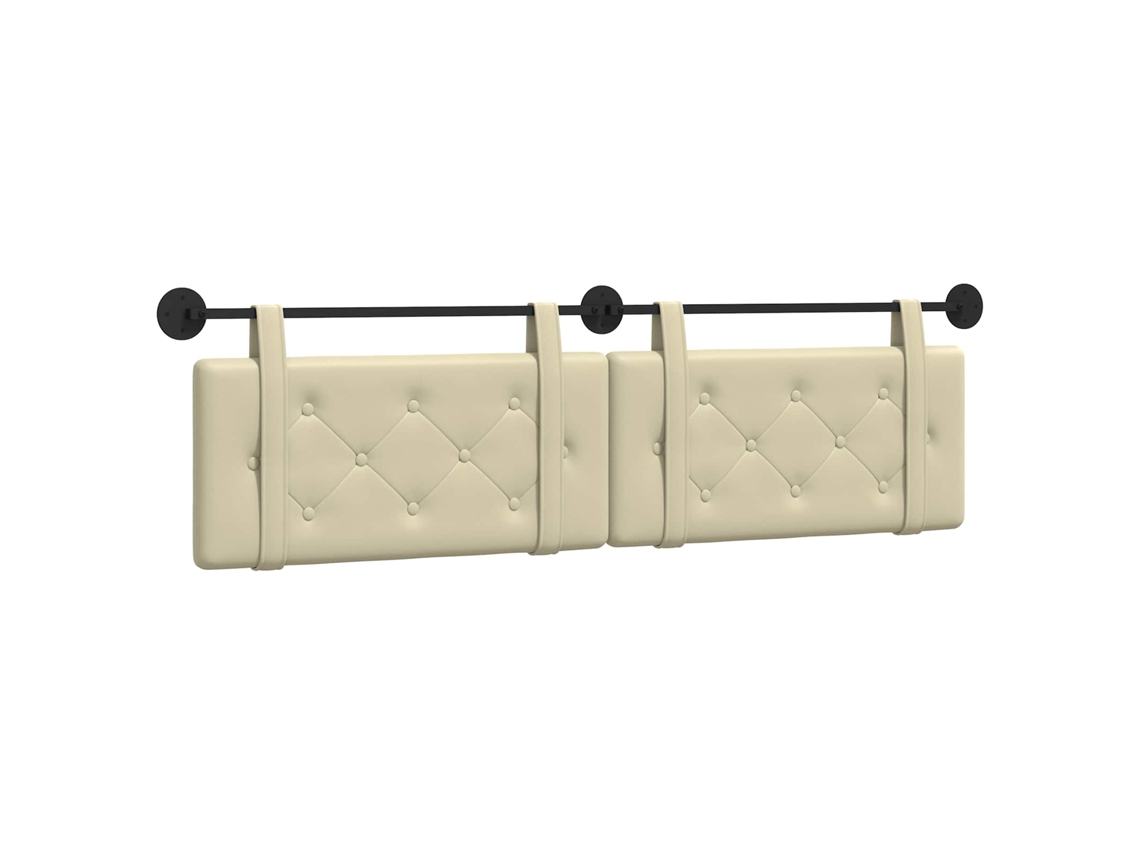Vidaxl Cabeceira Suspensa Creme 190 X 55 X 5 Cm Couro Sintético