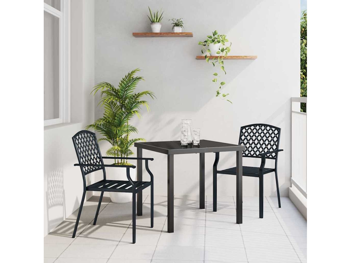 Vidaxl Conjunto De Jantar Para Jardim 3 Pcs Antracite
