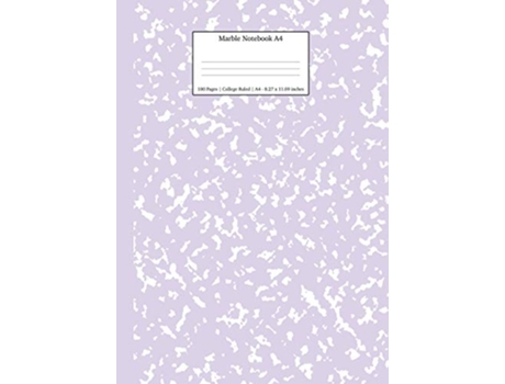 Livro Marble Notebook A4 Lilac Purple College Ruled Journal Pastel Stationery Notebooks A4 de Young Dreamers Press (Inglês)