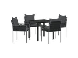 Cadeiras De Jardim Modernas Com Almofadas Vidaxl Preto Vime Pe