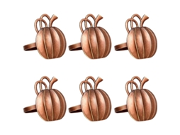 Aneis De Pano De Mesa Abóbora 6pcs Para Ação De Graças Halloween Outono Decoração De Mesa