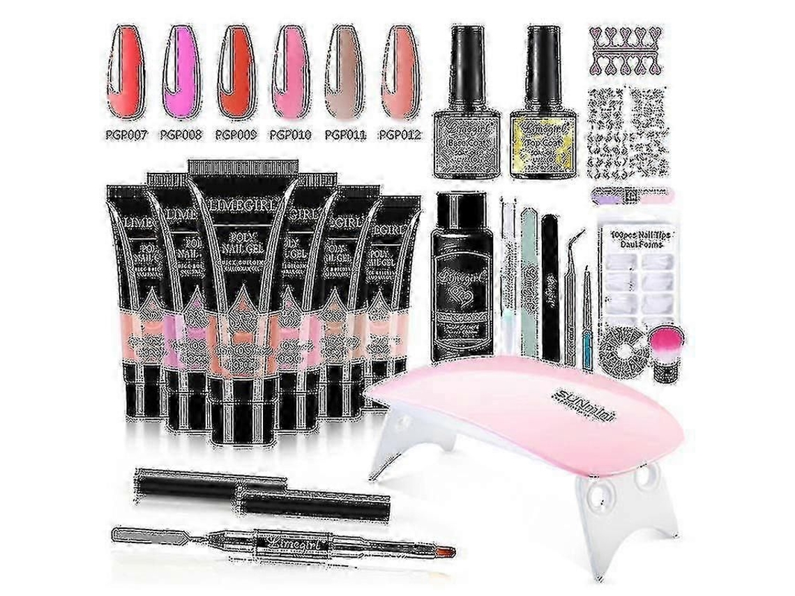Kit de Nail Art com Lâmpada Uv/led, Secador Unhas, Conjunto Unhas Artificiais, Esmalte em Gel, Ferra Mentas para GOKOCO