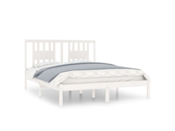 Bed Frame, Bed Frames Vidaxl Branco Madeira De Pinho (140 X 200 Cm)