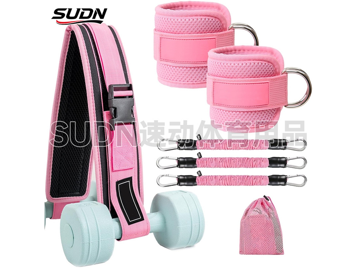 Conjunto Rosa Com Cinto Para Elevação De Glúteos, Halteres E Apoio Para Flexão De Quadril (conjunto Rosa)