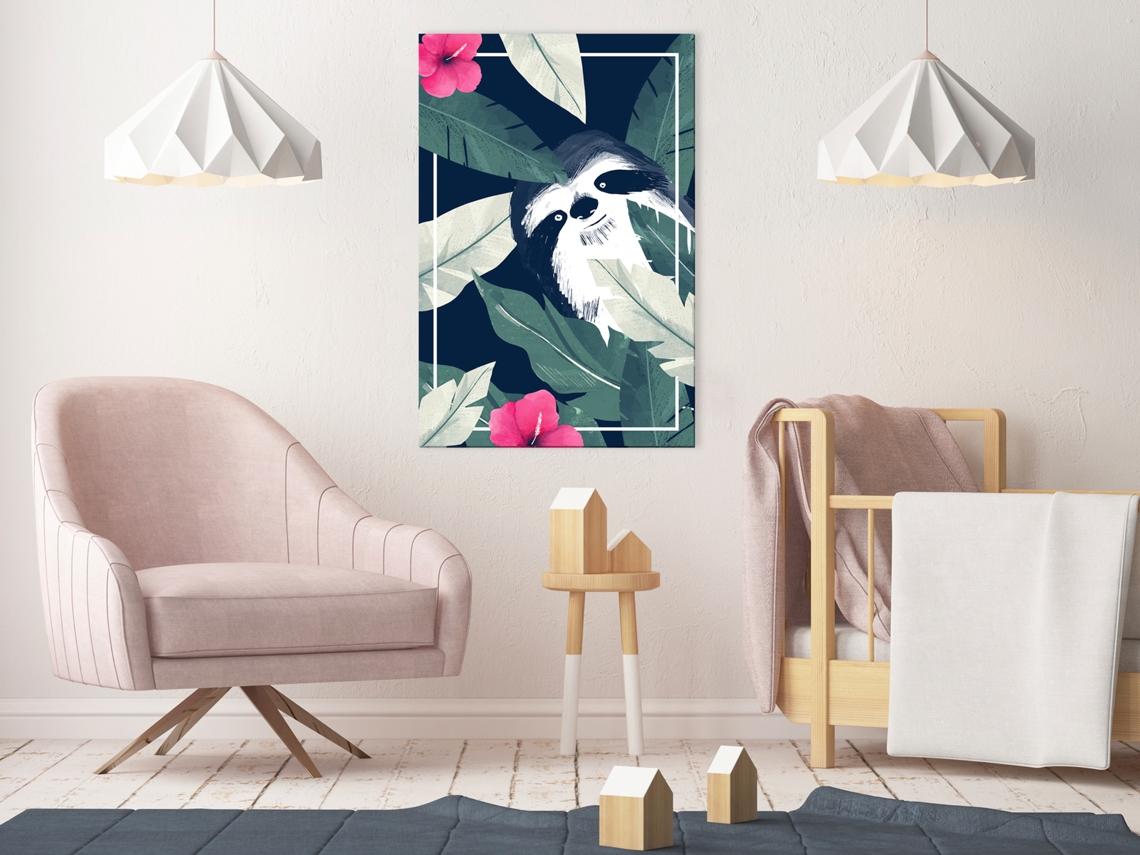 Quadro ARTGEIST Sloth in the Tropics (1 Part) Vertical (20x30)
