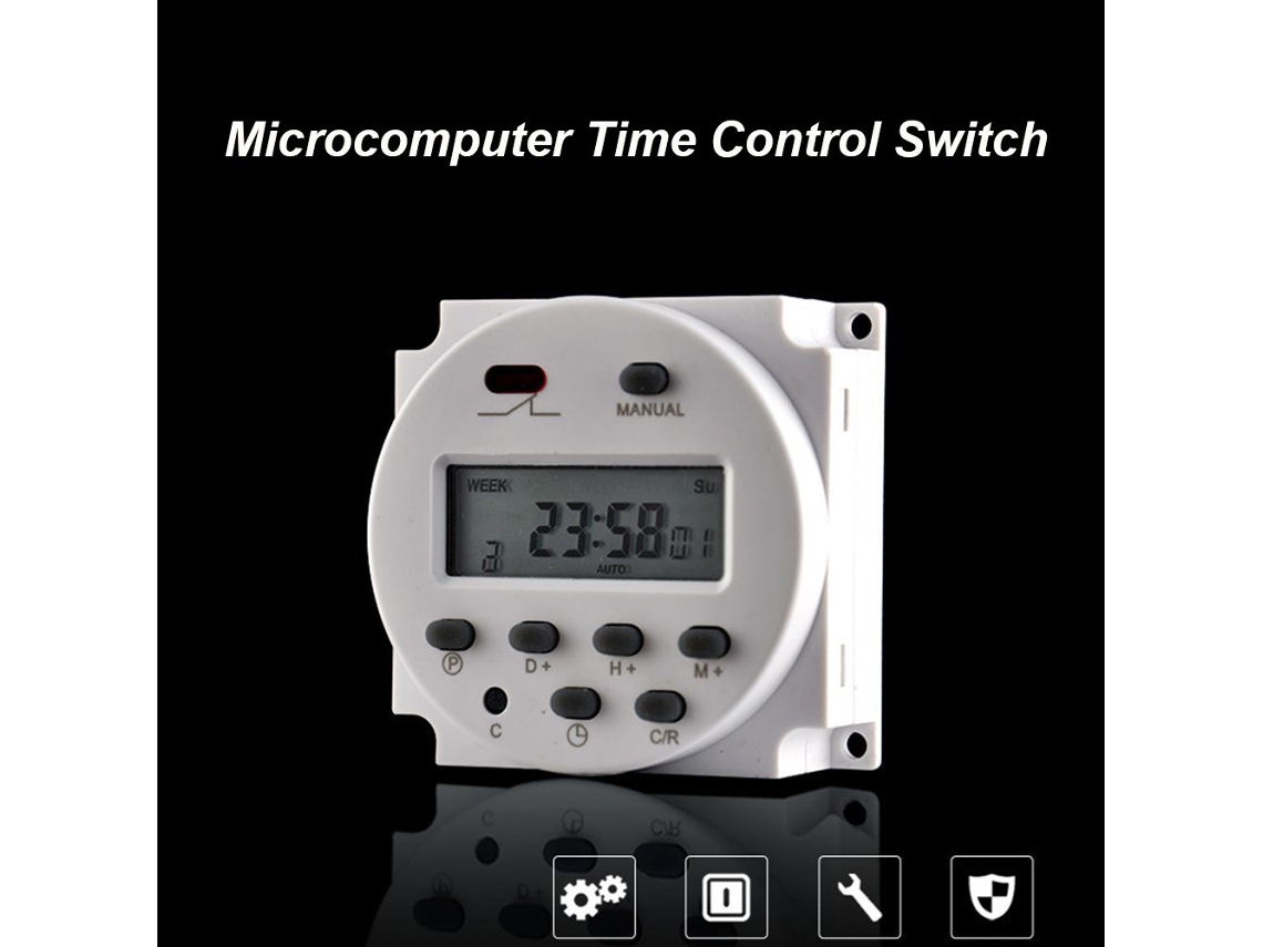 Interruptor Temporizador Digital Programável de 12 V Cc AQUAFORGE