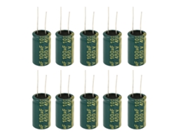 Kit De Condensadores Electrolíticos Radiales Verdes 450v 100uf 10pcs Componentes Electrónicos