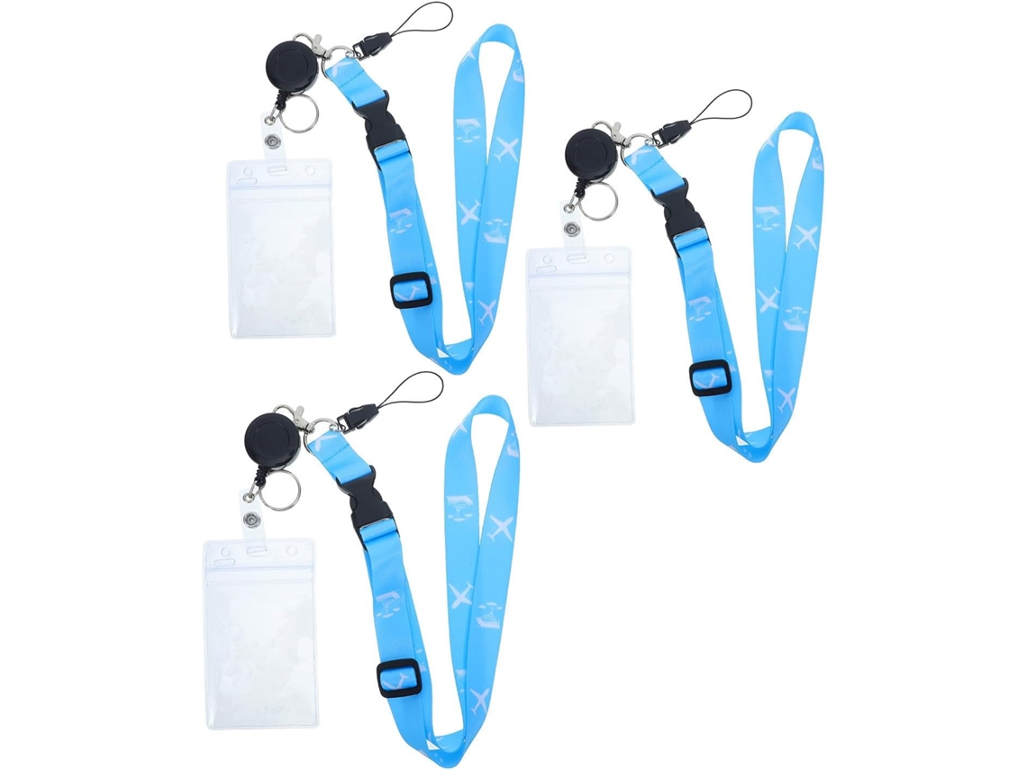 Conjunto De 3 Porta Crachás Em Pvc Com Cordão Ajustável Em Poliéster, Porta Cartões Resistente Eventos Especiais E