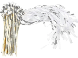 Conjunto de 25 Sinos BRILVIBERA para Faixas de Casamento, Bastões de Seda para Festa Pré-natal, Branco