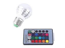 Lâmpada Led Rgb Ajustável E27 3w 85-265v Com Controle Remoto Para Casa Bar 2025