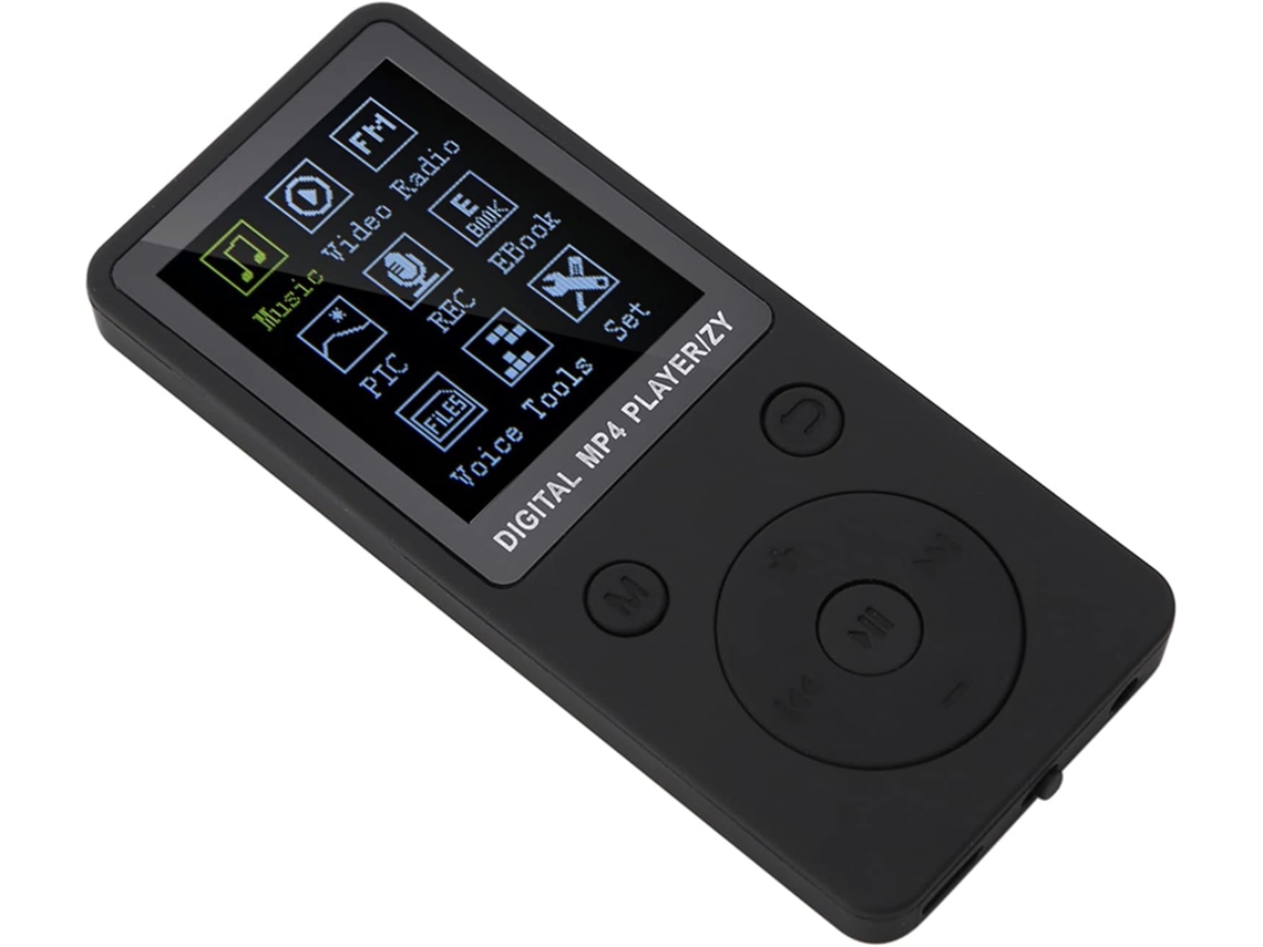 Reprodutor de MP3/MP4 de 32 GB, tela de 1/8 de polegada, reprodutor de música portátil de 32 GB, áudio HiFi sem perdas de 1,8 polegadas com entrada para fone de ouvido (preto)