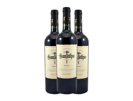 Vinho LA RURAL La Rural. San Felipe Malbec Mendoza Carvalho (0.75 L - 3 Unidades)