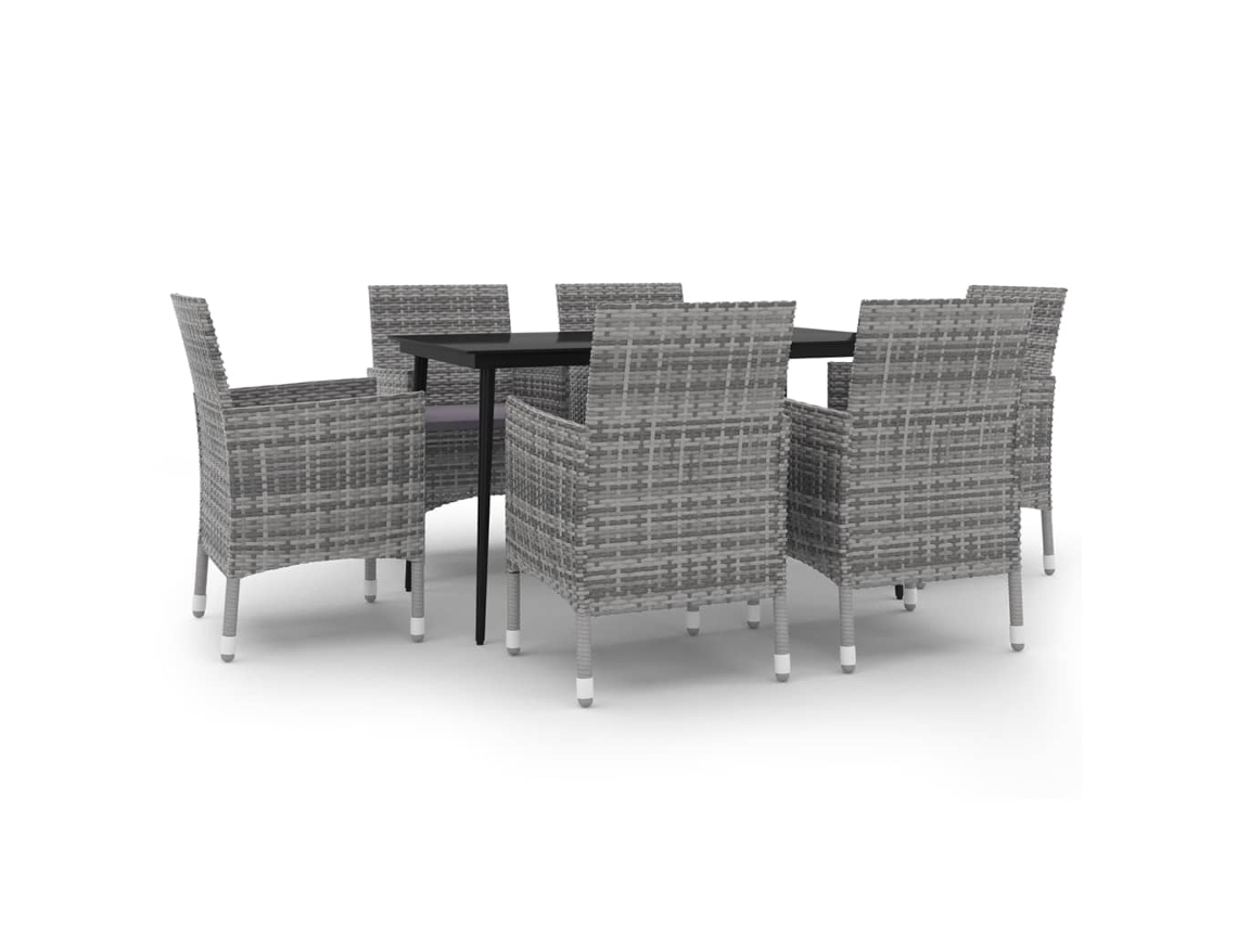 Garden Dining Set, Garden Dining Sets Vidaxl Cinzeto Rattan / Vime (140 Cm Table Length)