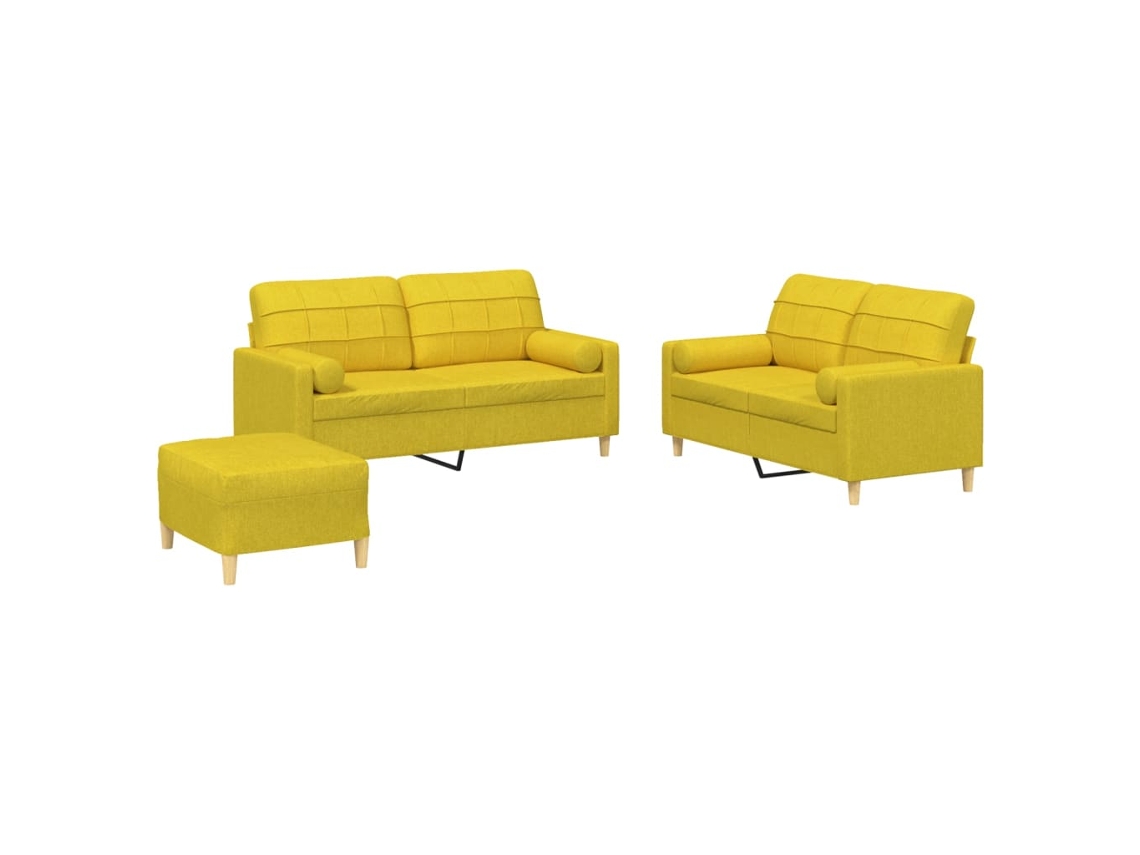 Sofa Set, Sofa Sets Vidaxl Amarelo Tecido (n/a)