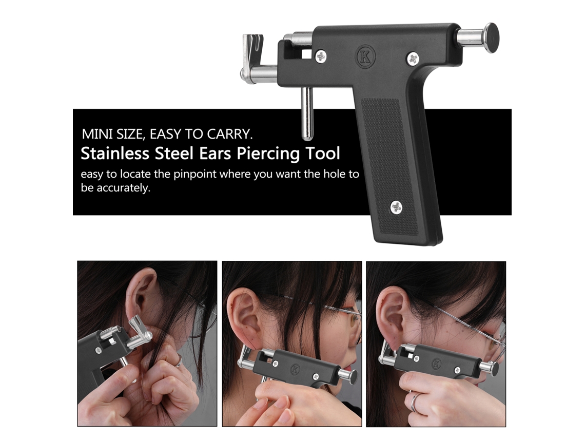 Kit de ferramentas de piercing em aço inoxidável S/MARCA para orelha nariz e umbigo com acessórios
