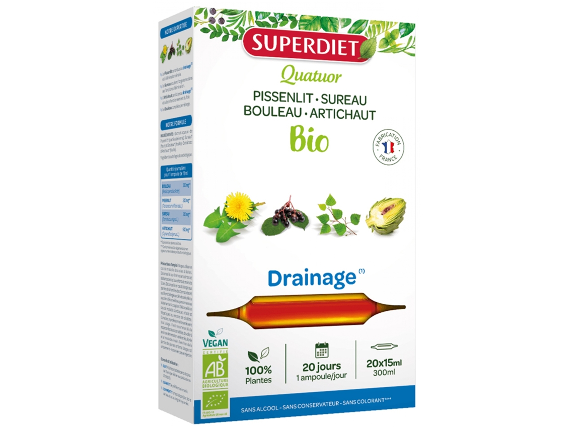 Dandelion Quartet Bio Drenagem 20 Ampolas SUPERDIET