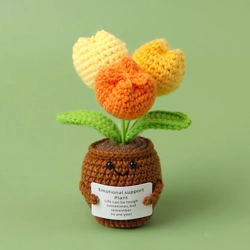 (1 Peça) Vaso De Crochê Fofo, Decoração De Casa Para Plantas Feita À Mão Em Crochê