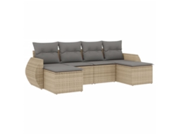 Garden Sofa Set, Garden Sofa Sets Vidaxl Bege Rattan / Vime (n/a)