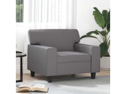 Vidaxl Poltrona 60 Cm Couro Artificial Cinzento
