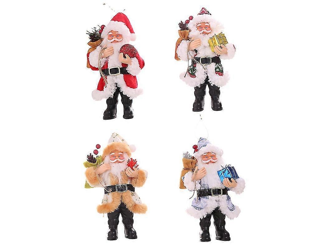Enfeites De Natal, 4 Peças De Enfeites Para Árvores De Natal, Papai Noel Pendurado Olysi Shop