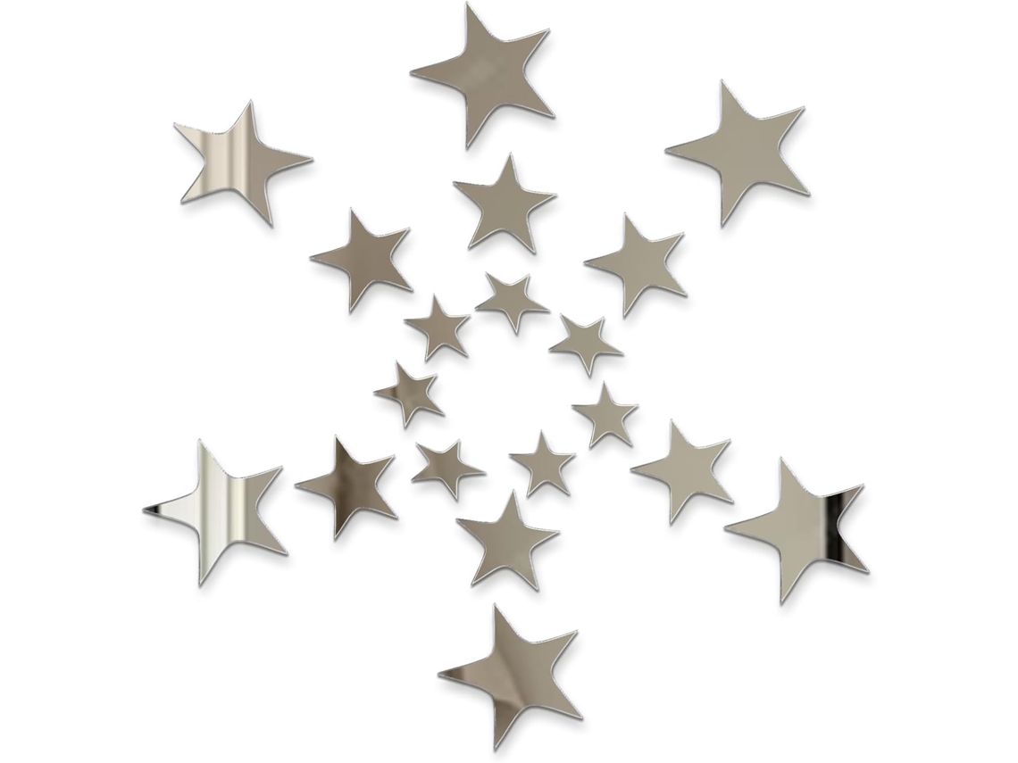 44 Estrelas Prateadas Espelho