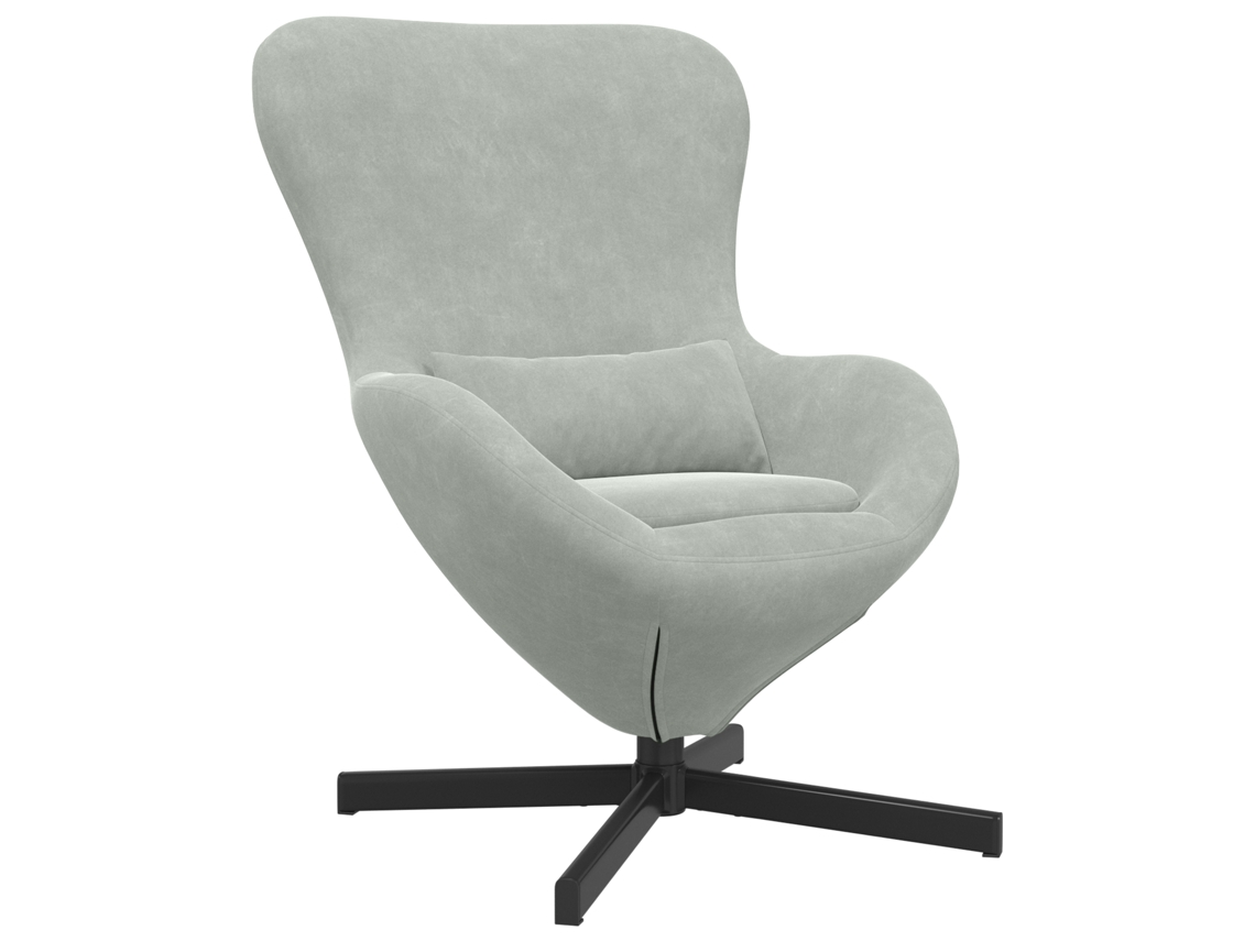 Conjunto 1 Cadeira Ovo Vidaxl Cinzento-claro Veludo (63 X 73 X 90 Cm)