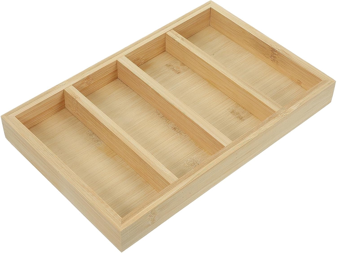 Organizador de Óculos em Bambu com 4 Compartimentos para Guardar Óculos de Sol e Grau, para Uso Pessoal e Comercial AQUAFORGE