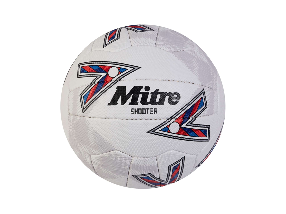Atirador De Netball Mitre Branco, Vermelho E Azul, Tamanho 4, Cabo Resistente