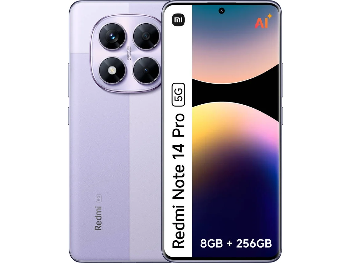 Smartphone XIAOMI Redmi Note 14 Pro 5G (6,67'' - 8 GB - 256 GB - Roxo)